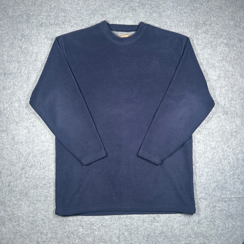 Woolrich Fleece Pullover Mens Large Navy Blue Original Outdoorwear‎ Warm Cozy